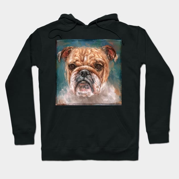 Painting of a Bulldog with Angry Face Hoodie by ibadishi